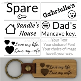 Personalised Wooden Key Tag Keychain