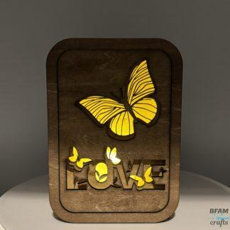 Multi-layered Lightbox inserts - Love and butterflies