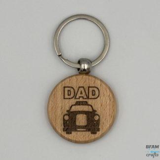 ‘Dad Taxi’ Beechwood Keyring