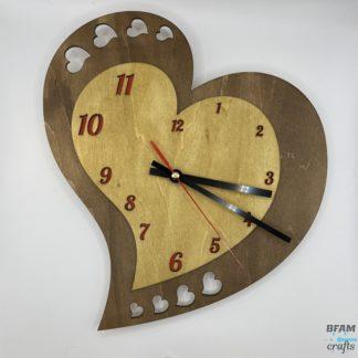 Heart-Shaped Wooden Clock
