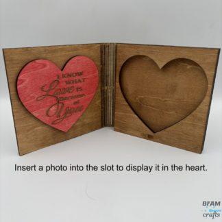 Love heart book-shaped folding photo holder